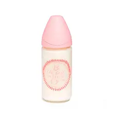 SUAVINEX - MAMADERA VIDRIO 240ML SILICONA ROSA