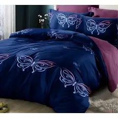DIANA - CUBRECAMA QUILT 1.5 plaza MARIPOSA AZUL 100% ALGODON