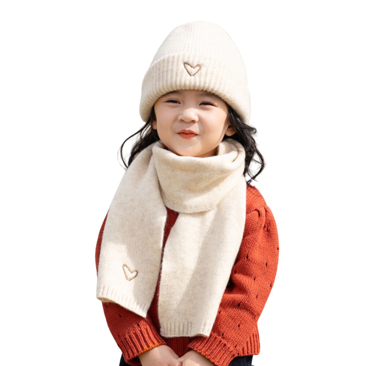 CRUSEC - Conjunto De Gorro Y Bufanda De Lana Tejido Invierno Para Niños