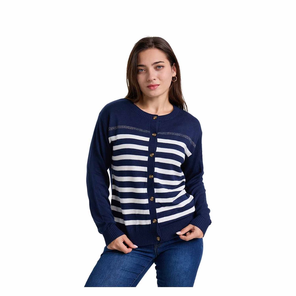 FASHION'S PARK - Sweater Mujer Abierto Azul Fashion's Park