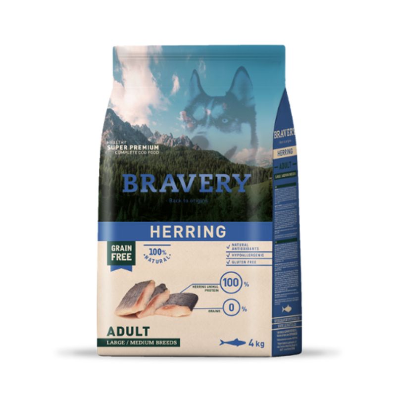 BRAVERY - Bravery Herring Adult Large/Medium Breeds, bolsa 4 kg