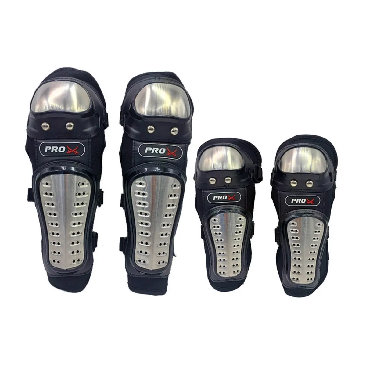 GENERICO - Set Rodilleras Y Coderas Aleación Aluminio Motos Pro X - SC