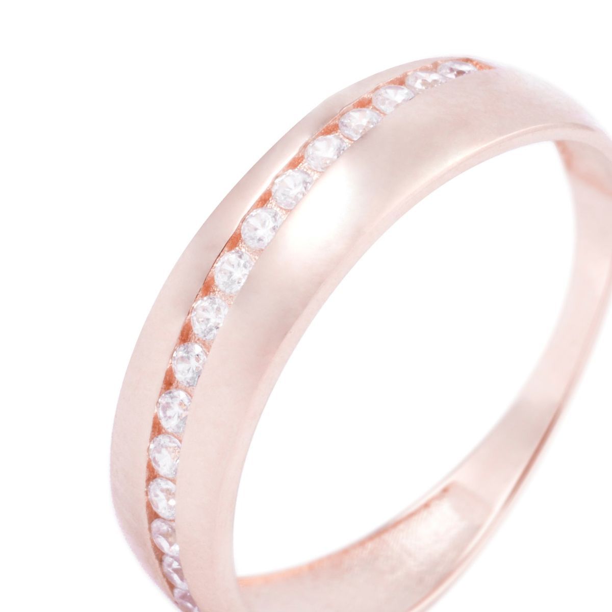 JB JOYAS BARON - Anillo Compromiso Oro Rosado 18kt Sendero Circón