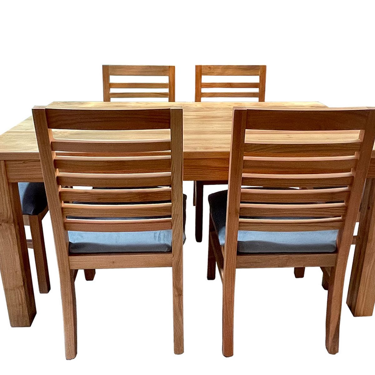 MUEBLES NATIVA - Comedor Nativo 90x160 6 sillas Palillo Gris