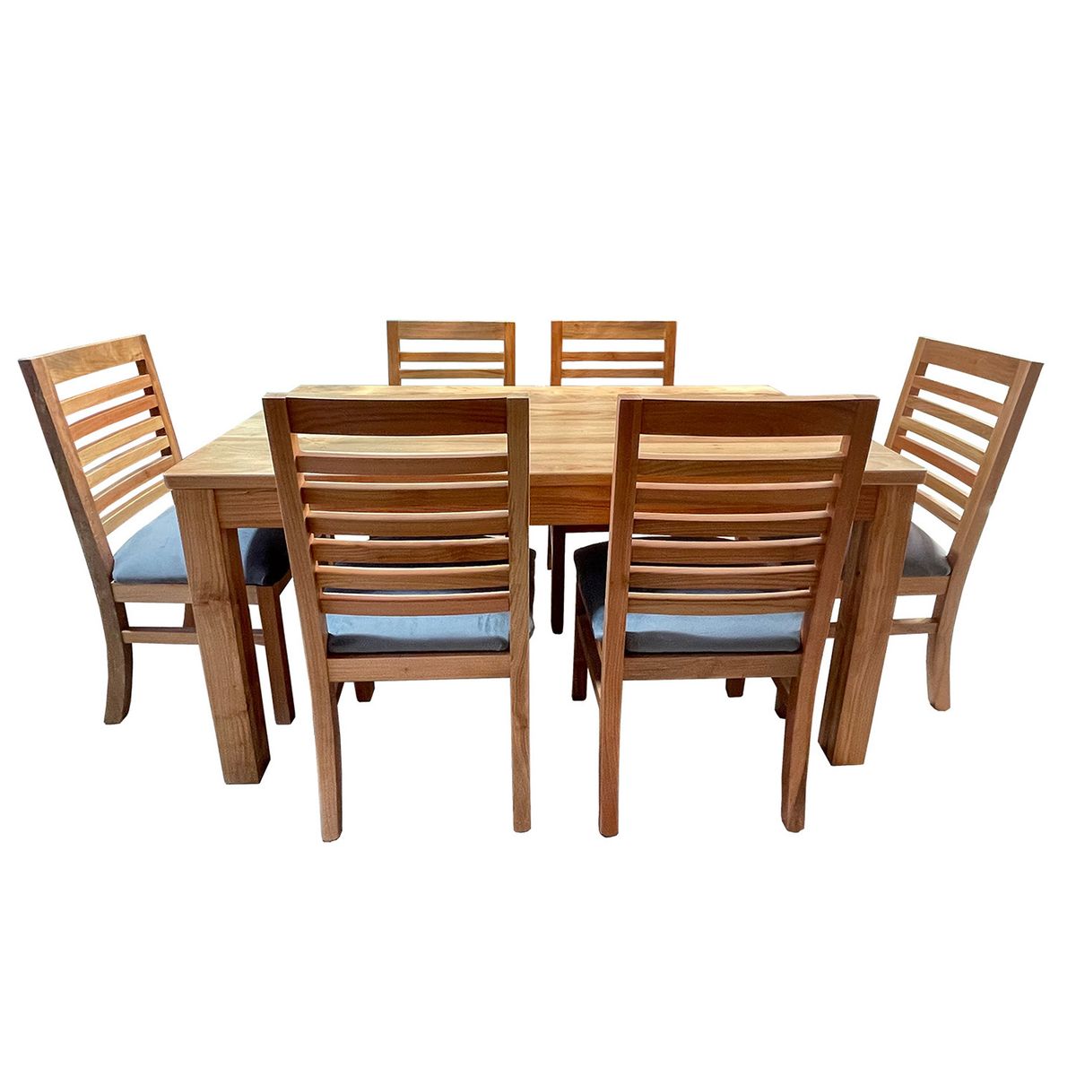 MUEBLES NATIVA - Comedor Nativo 90x160 6 sillas Palillo Gris