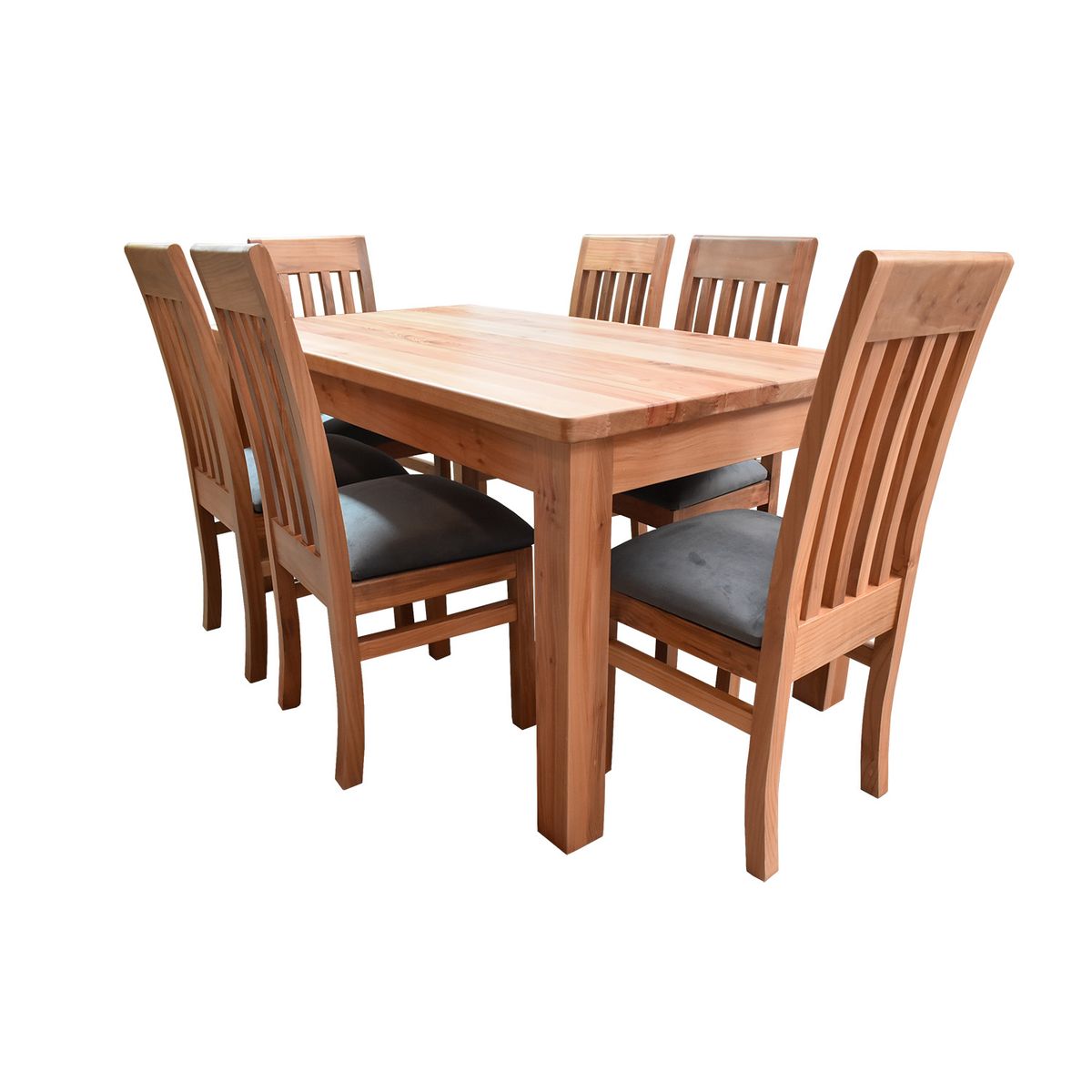 MUEBLES NATIVA - Comedor Nativo 90x160 6 Sillas Italia Gris