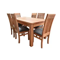 MUEBLES NATIVA - Comedor Nativo 90x160 6 Sillas Italia Gris