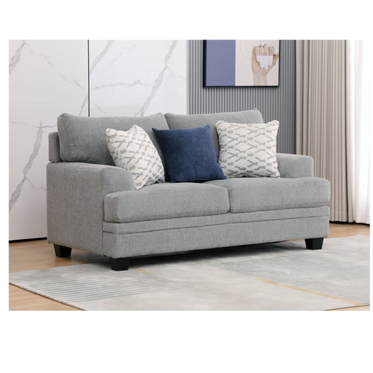 GENERICO - Sofá 2 Cuerpos David Silver (170 x 100 x 98 cm)