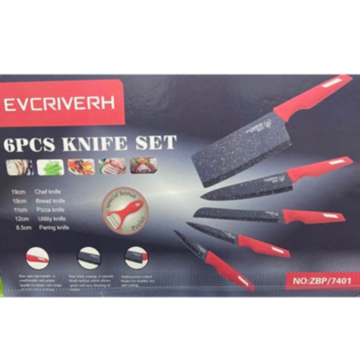 GENERICO - Cocinacolor Set De Cuchillos Y Utensilios Pastel