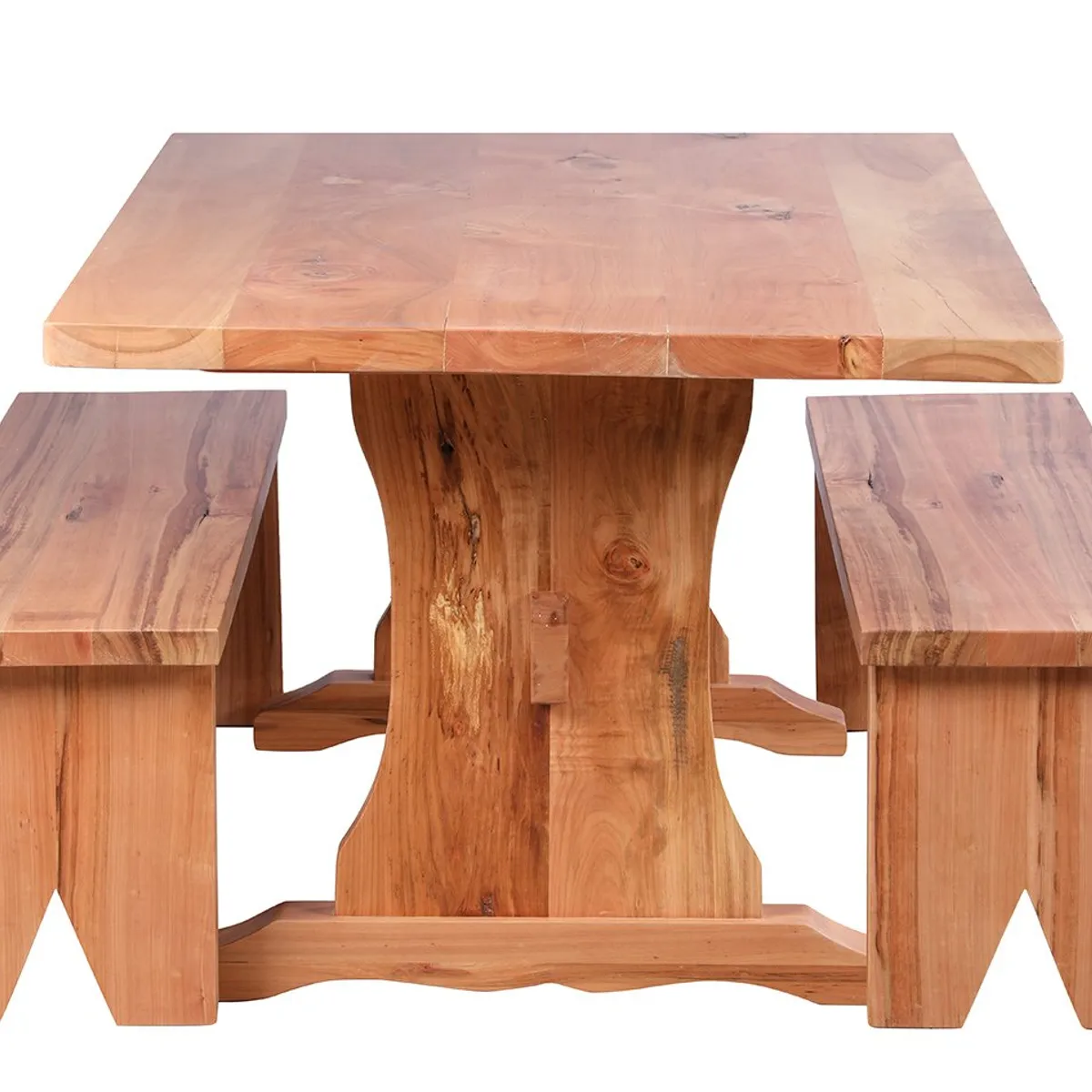 MUEBLES NATIVA - Comedor Fraile 100x180 con 2 Bancas