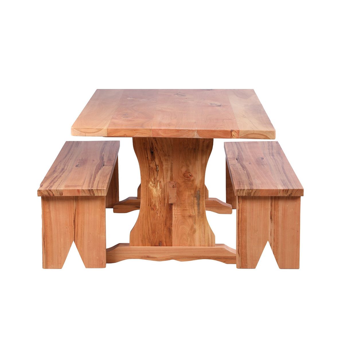 MUEBLES NATIVA - Comedor Fraile 100x180 con 2 Bancas