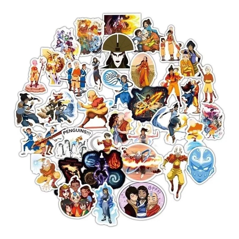 GARSIL - 50 Stickers Avatar  - La Leyenda De Aang -  Etiquetas Autoadhesivas
