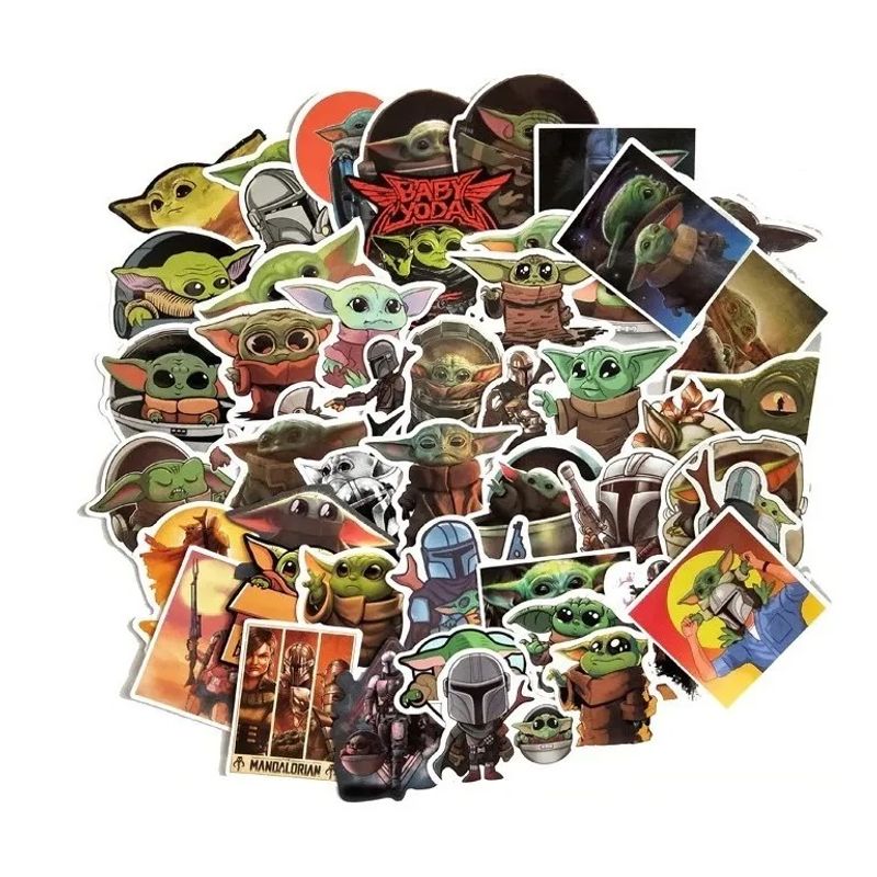 GARSIL - 50 Stickers Baby Yoda Star Wars - Etiquetas Autoadhesivas