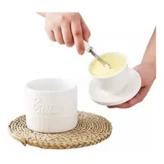 MUNDO MAGIA - Mantequillera Francesa Mantequillero De Cerámica Con Agua