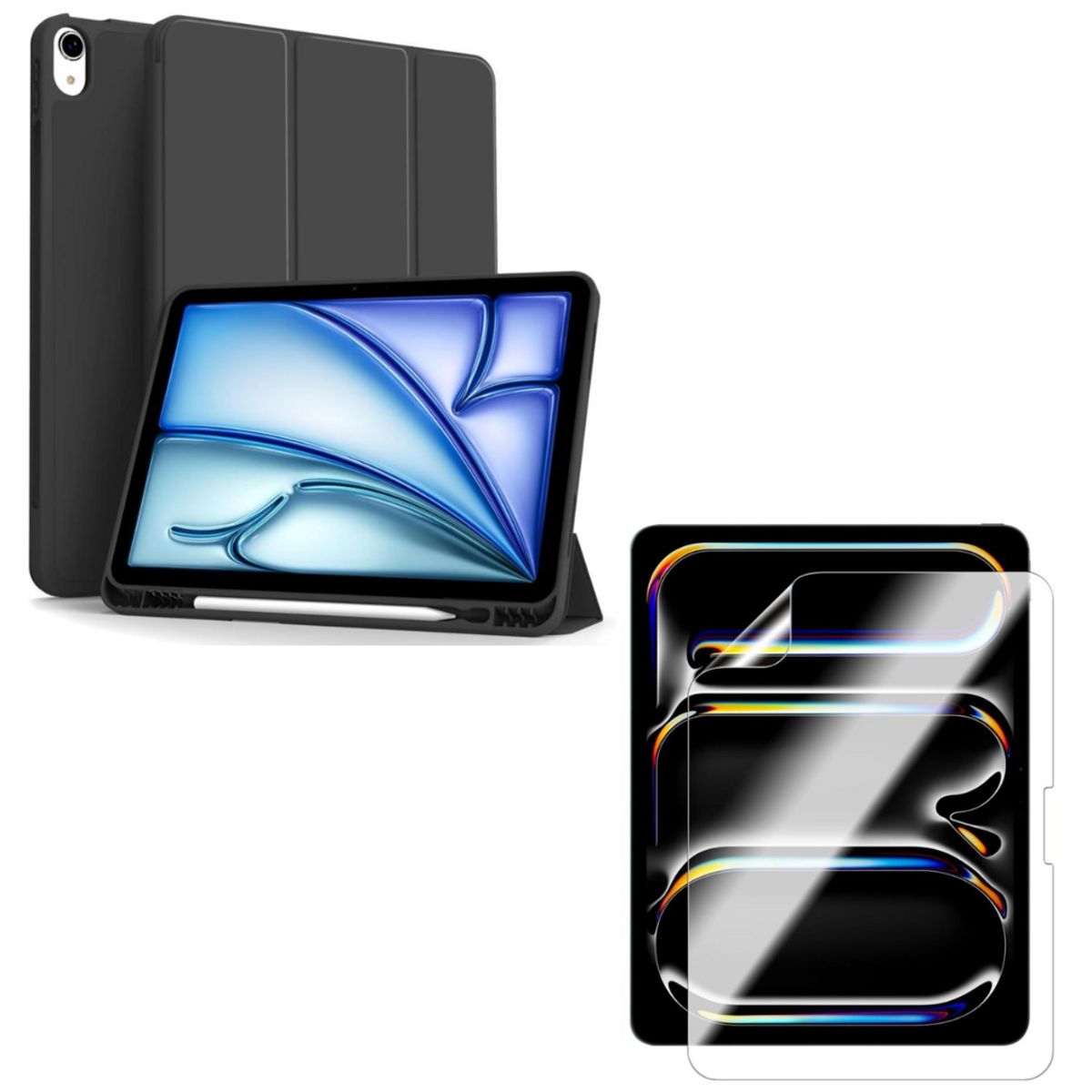 GENERICO - Funda Smart Cover Para iPad Air 6 M2 2024 + Hidrogel