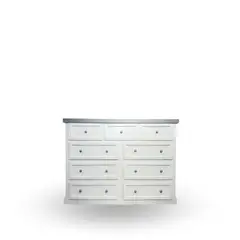 GENERICO - COMODA AVAL 9 CAJONES DE MADERA GRIS LACADA MGR MUEBLES