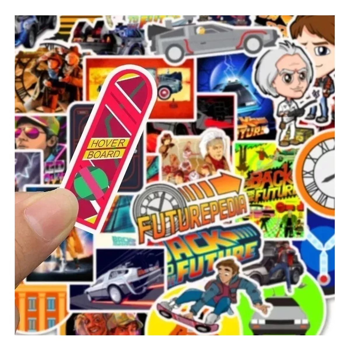 GARSIL - 50 Stickers Volver al futuro - Etiquetas Autoadhesivas