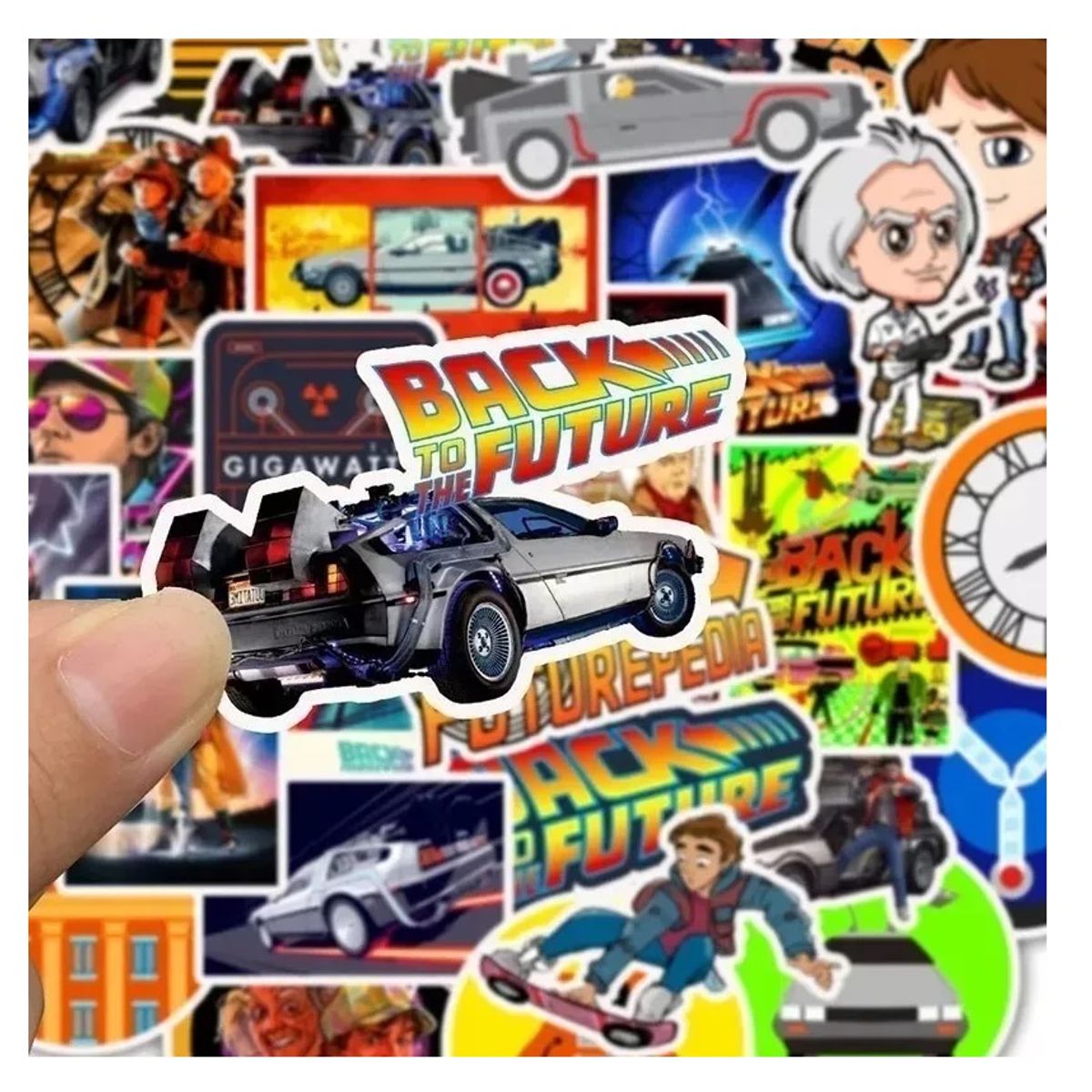 GARSIL - 50 Stickers Volver al futuro - Etiquetas Autoadhesivas