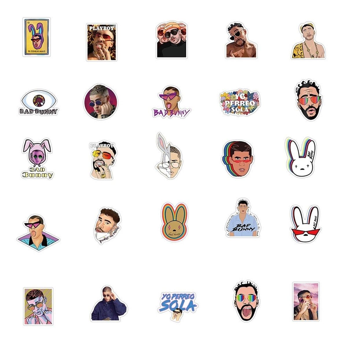 50 Stickers Bad Bunny - Etiquetas Autoadhesivas, marca GARSIL - Foto 2
