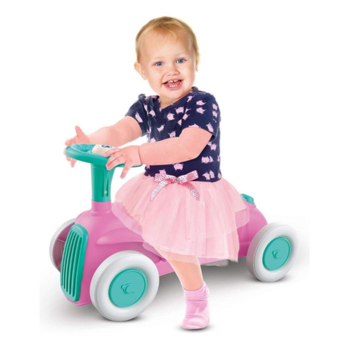 CLEMENTONI - Correpasillos Clementoni  Mi Primer Coche Vintage Rosa