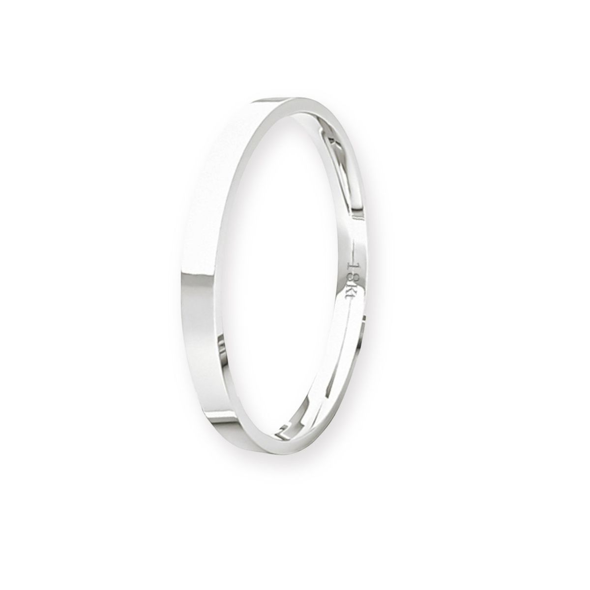 JB JOYAS BARON - Argolla Matrimonio de Oro Blanco 18kt Tubo ErgoFit Siena de 2,0mm