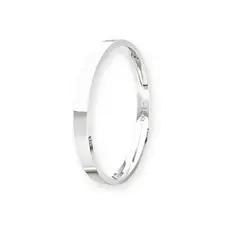 JB JOYAS BARON - Argolla Matrimonio de Oro Blanco 18kt Tubo ErgoFit Siena de 2,0mm