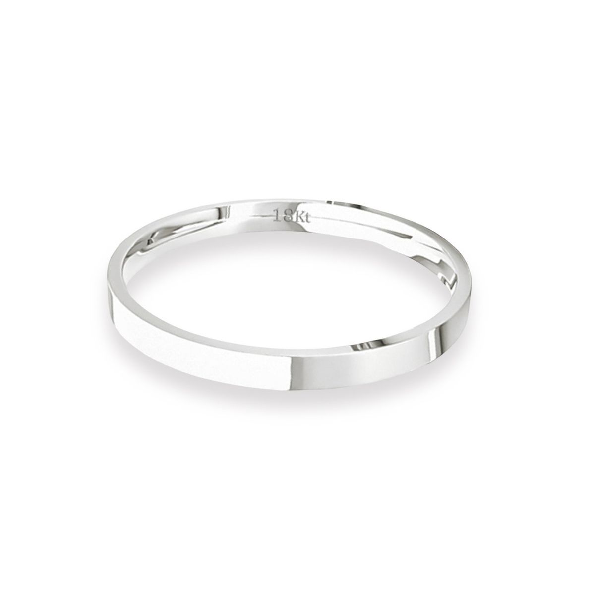 JB JOYAS BARON - Argolla Matrimonio de Oro Blanco 18kt Tubo ErgoFit Siena de 2,0mm