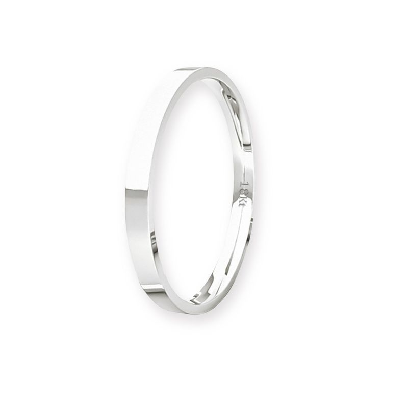 JB JOYAS BARON - Argolla Matrimonio de Oro Blanco 18kt Tubo ErgoFit Siena de 2,0mm