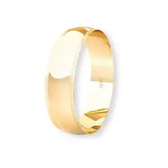 JB JOYAS BARON - Argolla Matrimonio de Oro Amarillo 18kt Inglés Alejandrina de 5,0mm