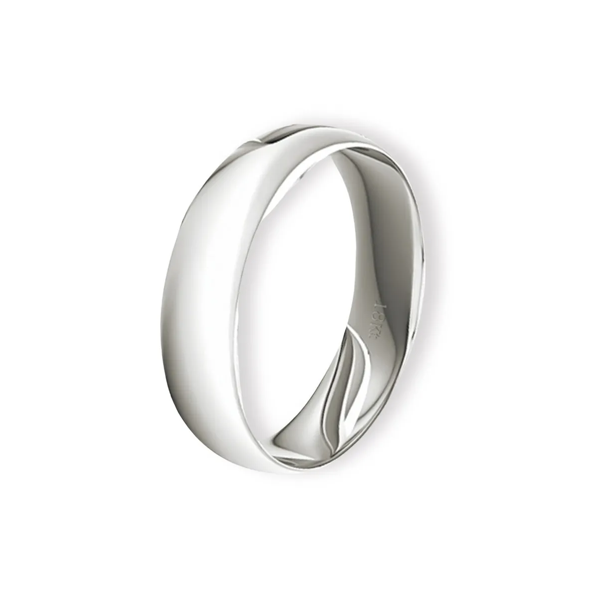 JB JOYAS BARON - Argolla Matrimonio de Oro Blanco 18kt Inglés Vicenza de 4,0mm
