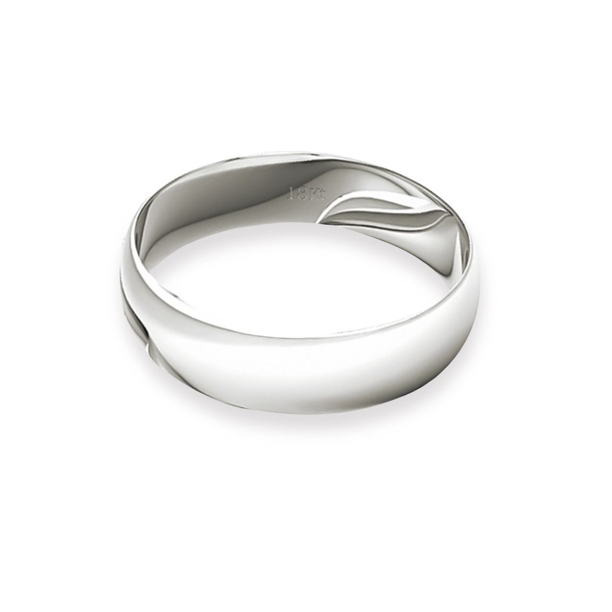 JB JOYAS BARON - Argolla Matrimonio de Oro Blanco 18kt Inglés Vicenza de 4,0mm