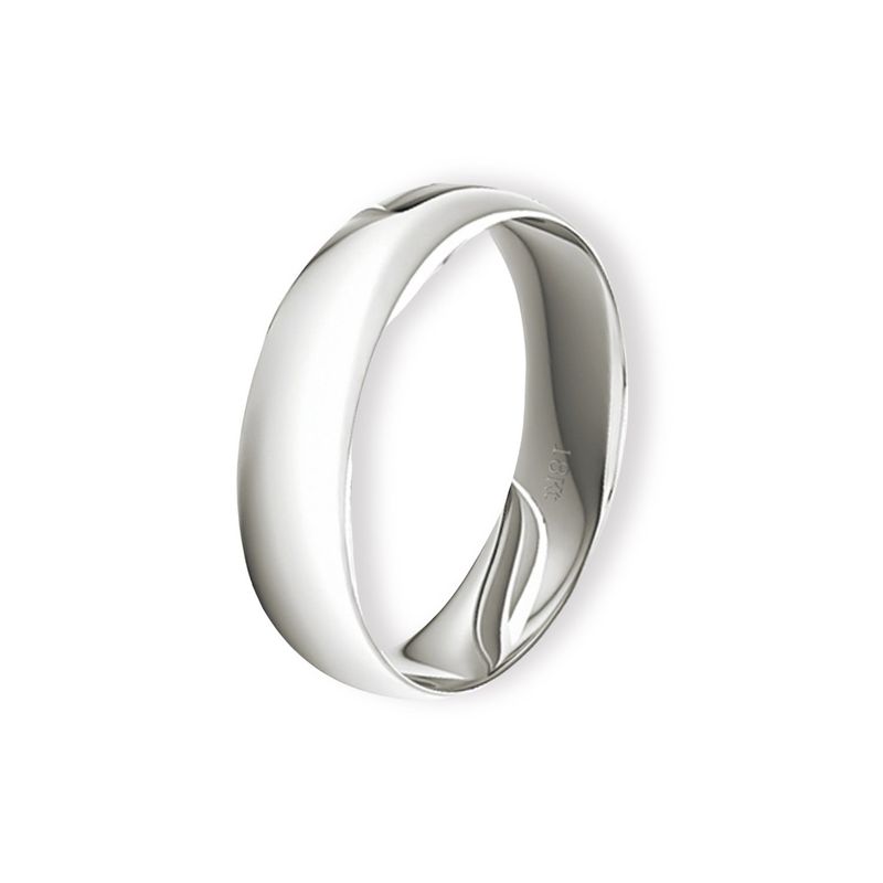 JB JOYAS BARON - Argolla Matrimonio de Oro Blanco 18kt Inglés Vicenza de 4,0mm