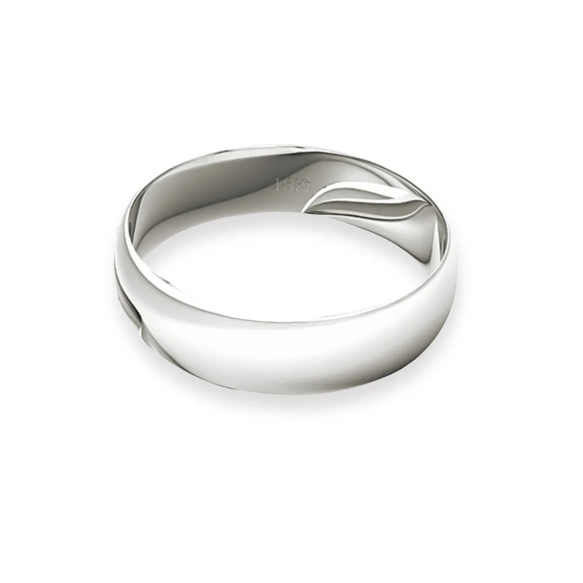 JB JOYAS BARON - Argolla Matrimonio de Oro Blanco 18kt Inglés Vicenza de 4,0mm