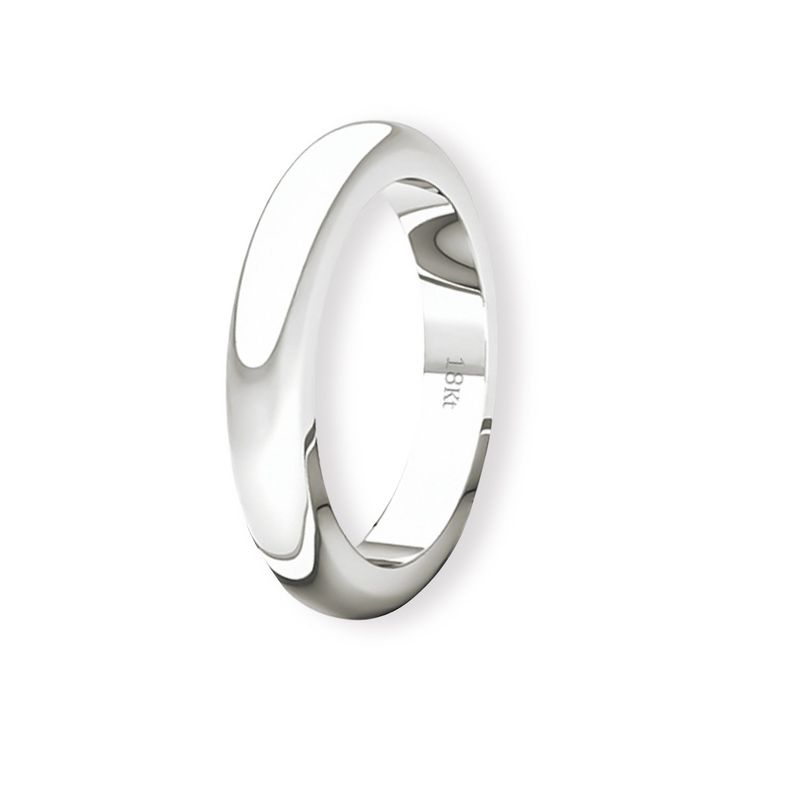 JB JOYAS BARON - Argolla Matrimonio de Oro Blanco 18kt Inglés Padua 3,0mm