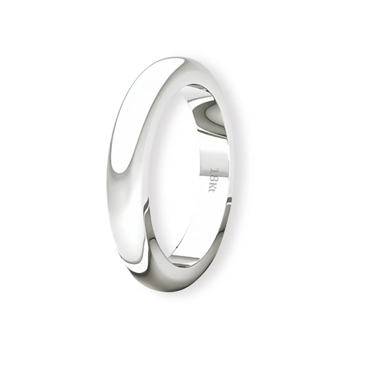 JB JOYAS BARON - Argolla Matrimonio de Oro Blanco 18kt Inglés Padua 3,0mm