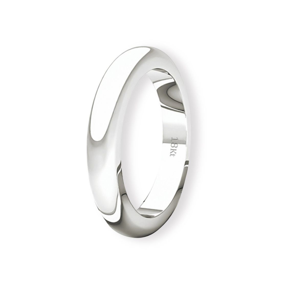 JB JOYAS BARON - Argolla Matrimonio de Oro Blanco 18kt Inglés Padua 3,0mm