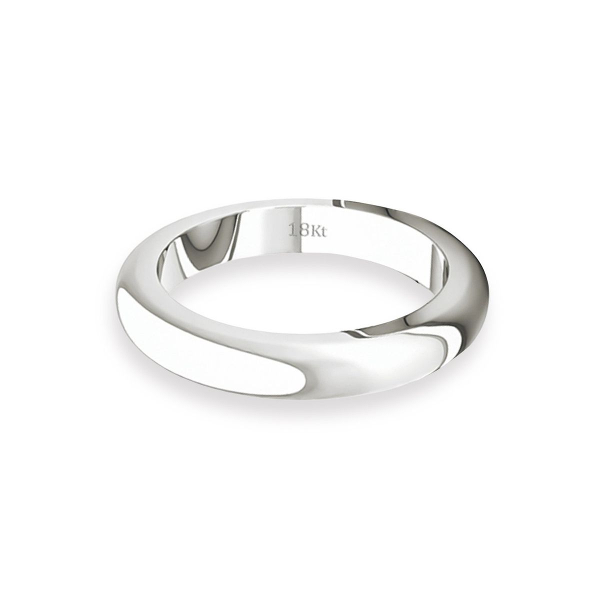 JB JOYAS BARON - Argolla Matrimonio de Oro Blanco 18kt Inglés Padua 3,0mm