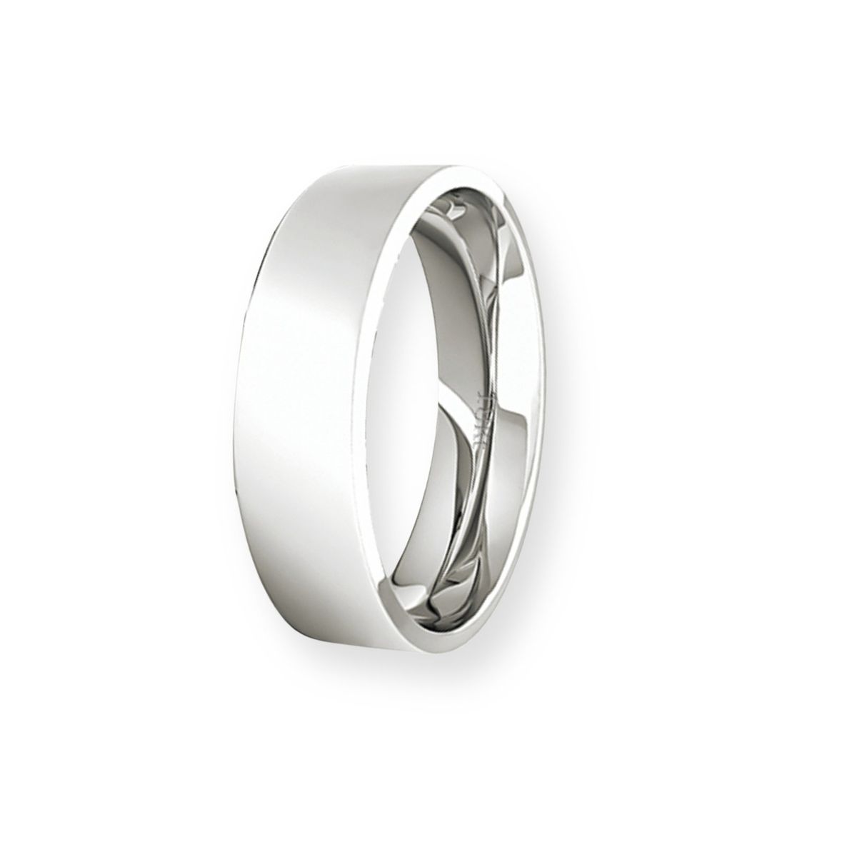 JB JOYAS BARON - Argolla Matrimonio de Oro Blanco 18kt Tubo ErgoFit Sagres de 5,0mm