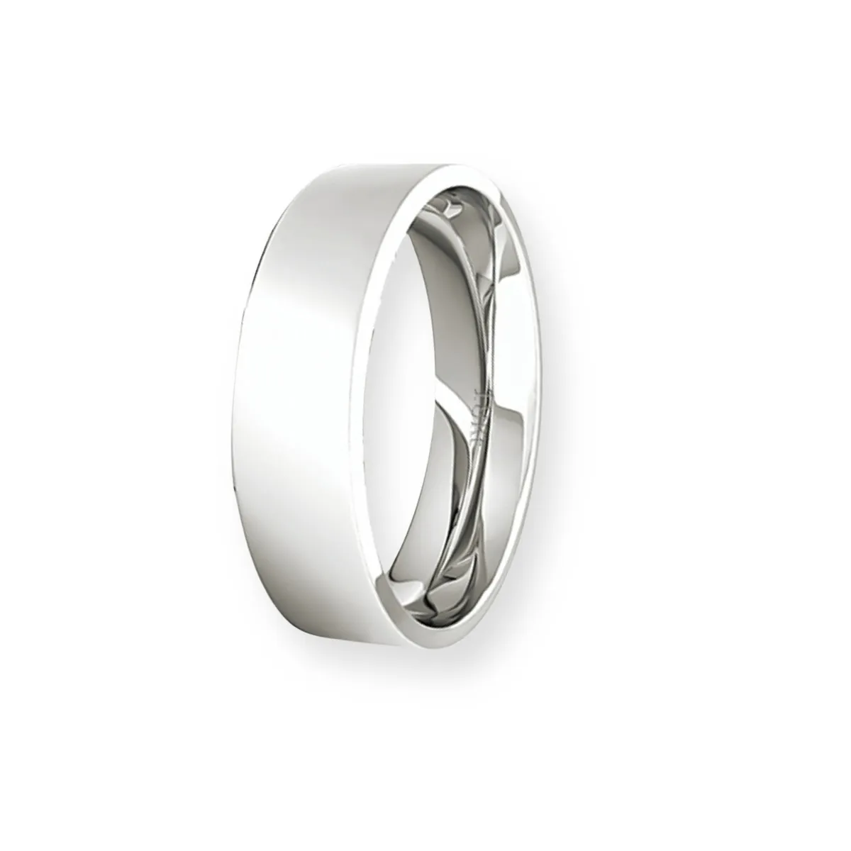 JB JOYAS BARON - Argolla Matrimonio de Oro Blanco 18kt Tubo ErgoFit Sagres de 5,0mm