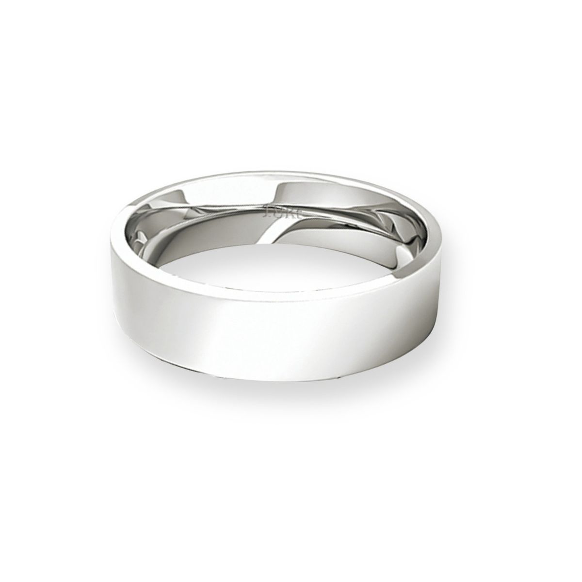 JB JOYAS BARON - Argolla Matrimonio de Oro Blanco 18kt Tubo ErgoFit Sagres de 5,0mm