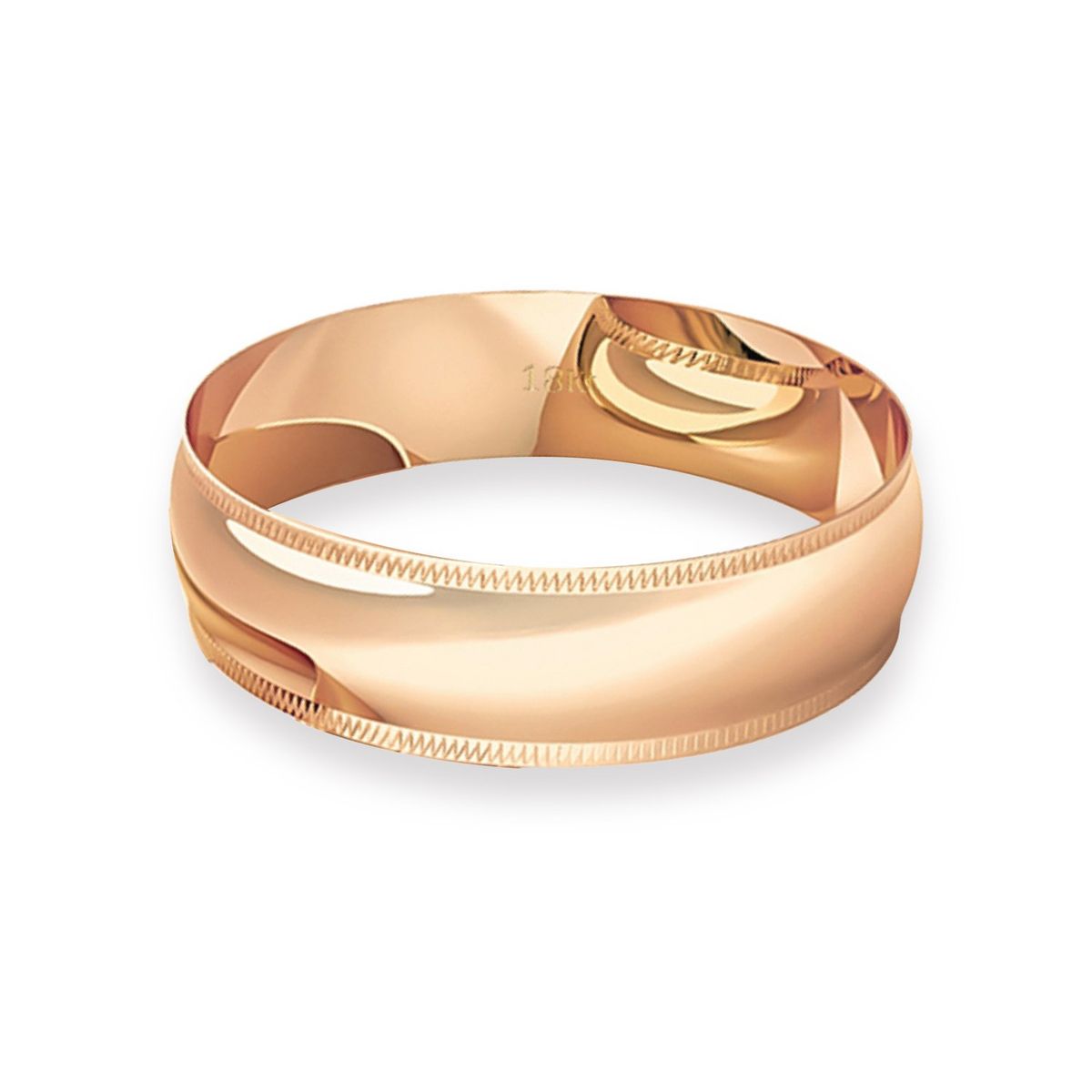 JB JOYAS BARON - Argolla Matrimonio de Oro Miel 18kt Inglés Alejandrina de 5,0mm
