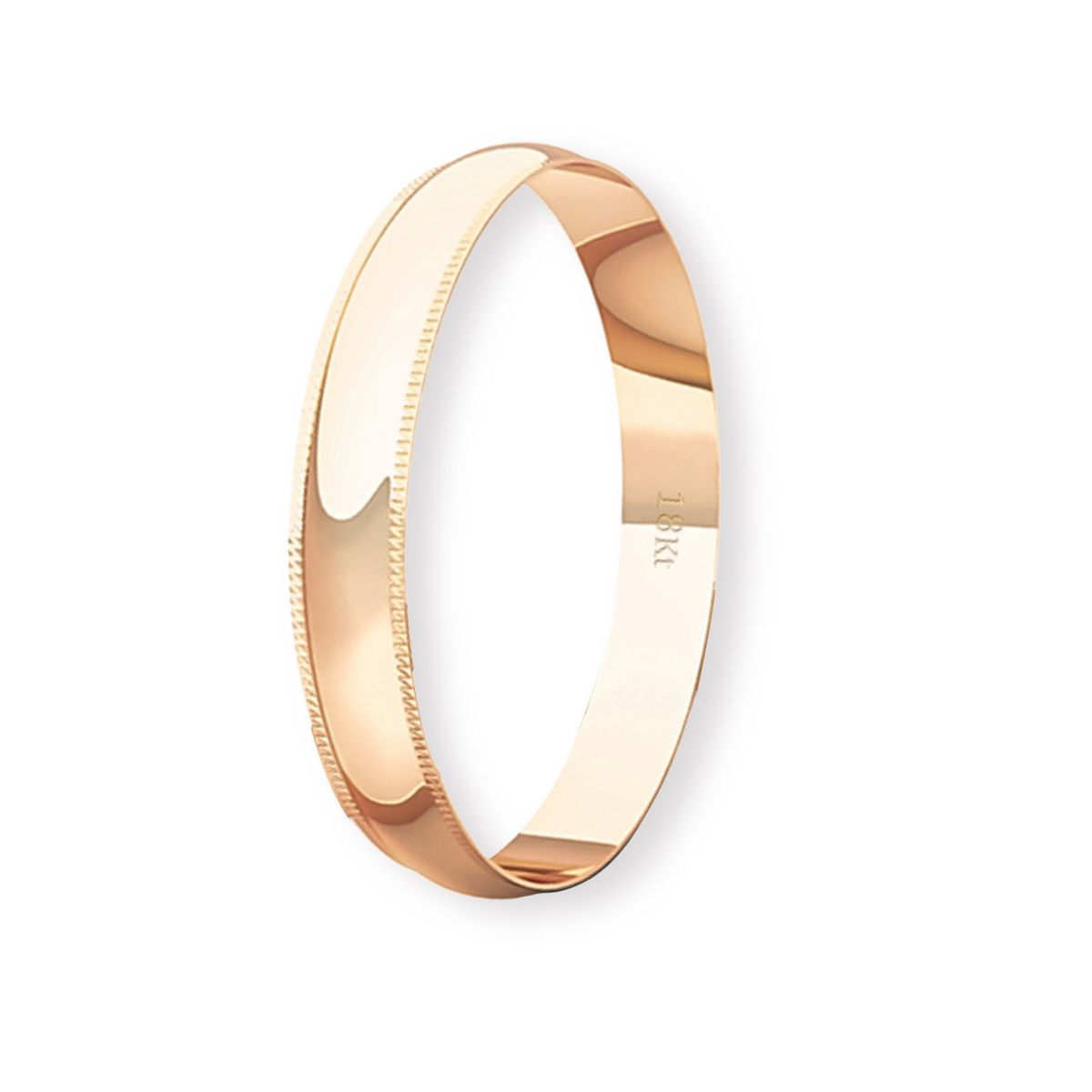 JB JOYAS BARON - Argolla Matrimonio de Oro Miel 18kt Inglés Alejandrina de 3,0mm