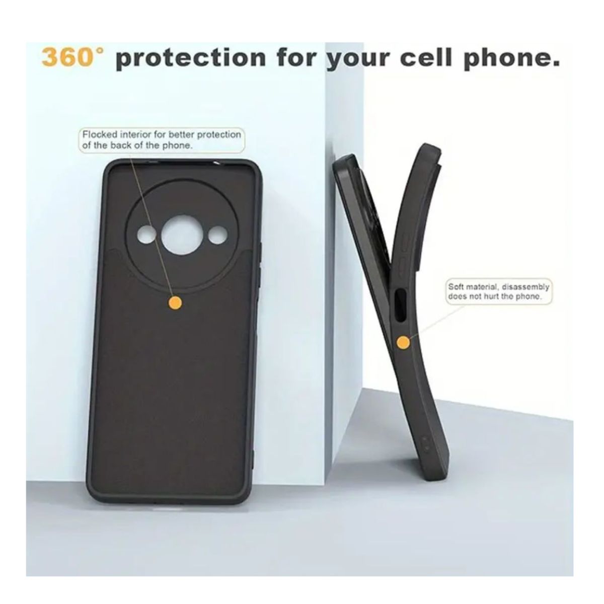 GENERICO - Carcasa Funda Color Para Xiaomi Redmi A3 - Negro