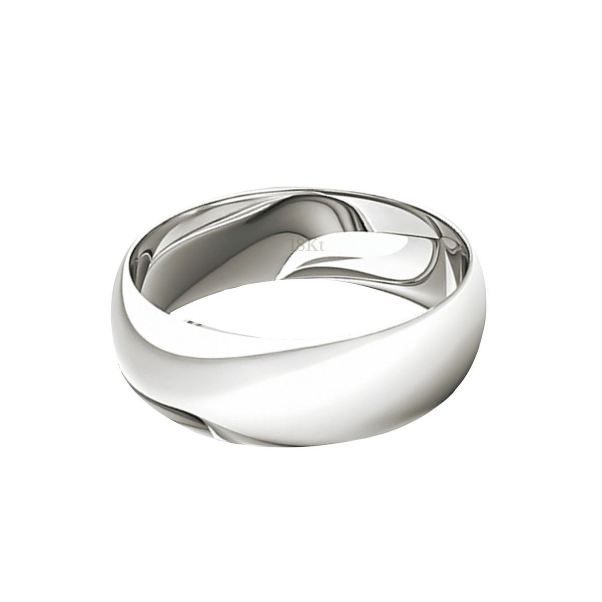 JB JOYAS BARON - Argolla Matrimonio de Oro Blanco 18kt Inglés Argos de 5,0mm