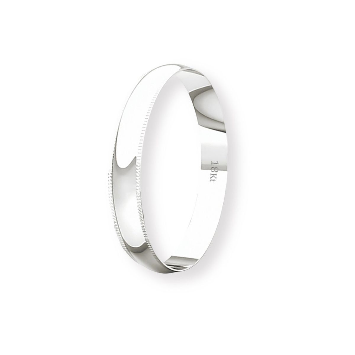 JB JOYAS BARON - Argolla Matrimonio de Oro Blanco 18kt Inglés Alejandrina de 3,0mm