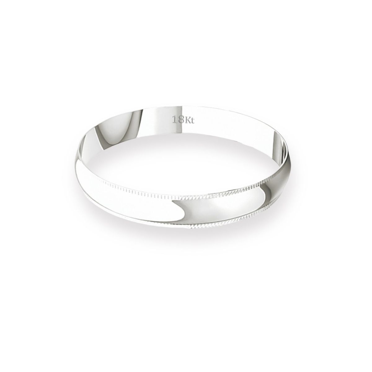 JB JOYAS BARON - Argolla Matrimonio de Oro Blanco 18kt Inglés Alejandrina de 3,0mm