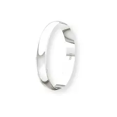 JB JOYAS BARON - Argolla Matrimonio de Oro Blanco 18kt Inglés Alejandrina de 3,0mm