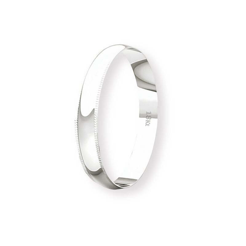 JB JOYAS BARON - Argolla Matrimonio de Oro Blanco 18kt Inglés Alejandrina de 3,0mm