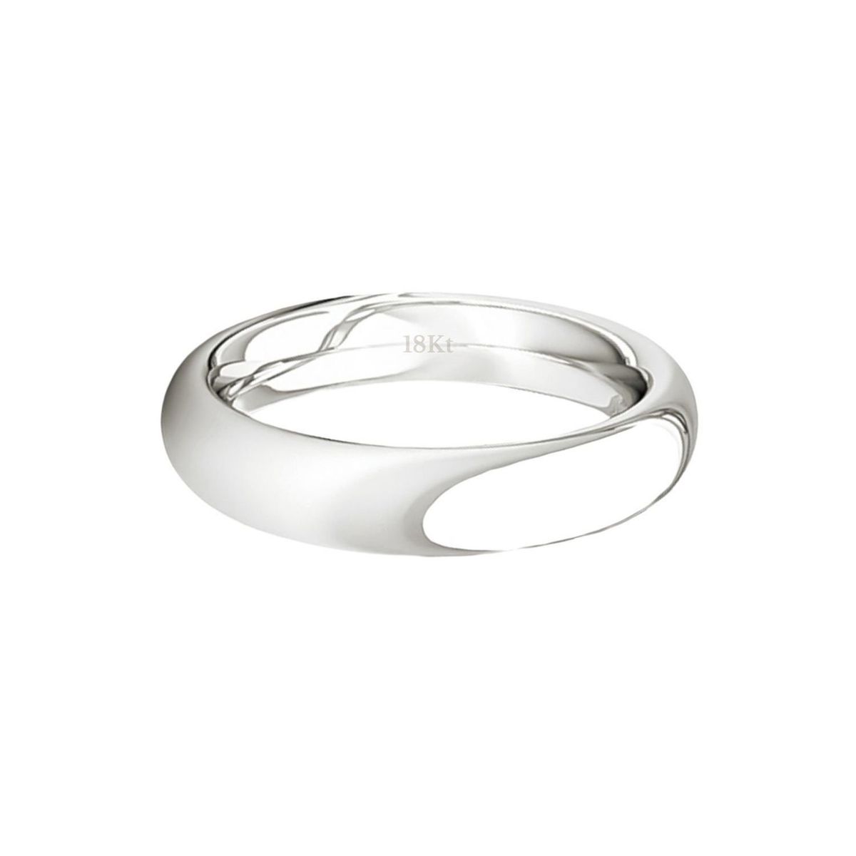 JB JOYAS BARON - Argolla Matrimonio de Oro Blanco 18kt Inglés Garda Ergofit de 3,5mm