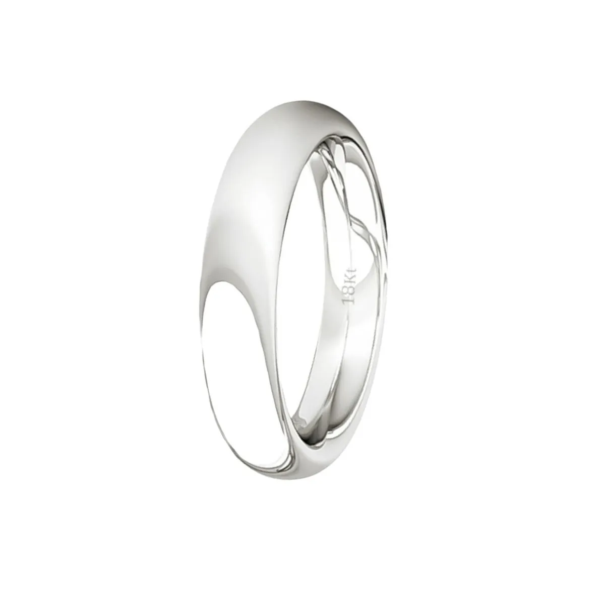 JB JOYAS BARON - Argolla Matrimonio de Oro Blanco 18kt Inglés Garda Ergofit de 3,5mm